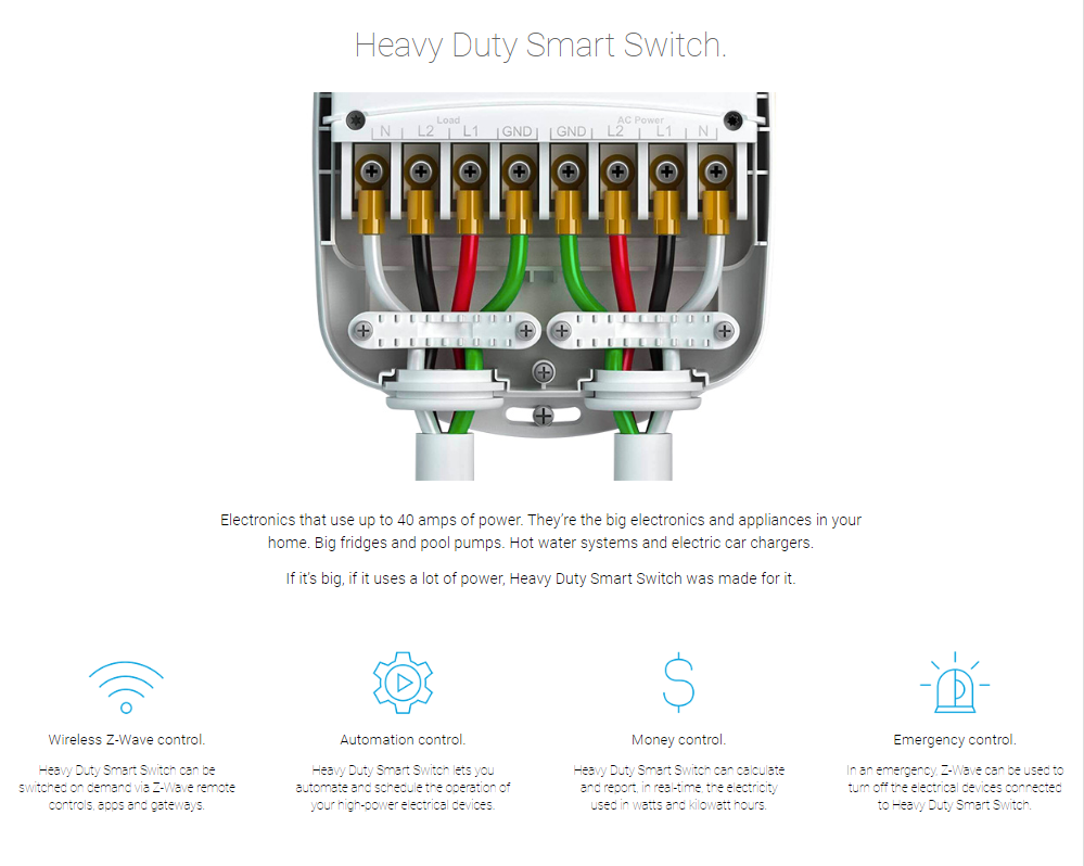 Aeotec Z Wave Heavy Duty Smart Switch